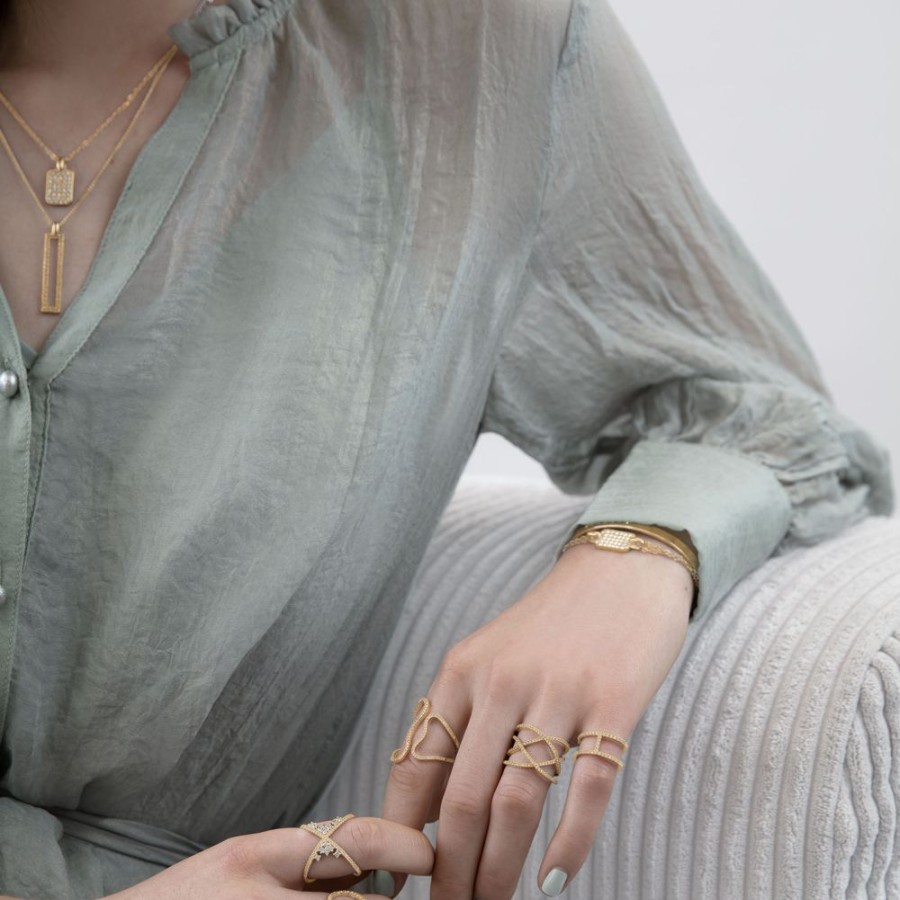 Ringar Dansk Copenhagen | Dansk Copenhagen – Shimmer Curve Ring, Guld