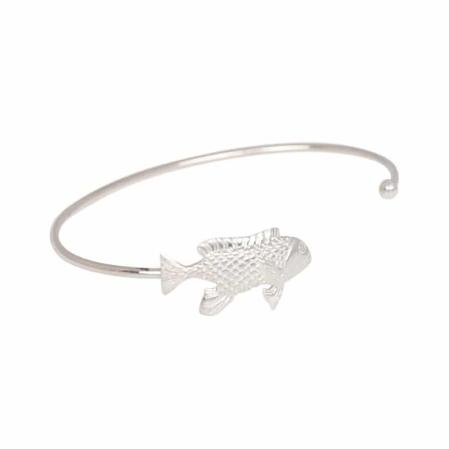 Armband Anna + Nina Smycken | Anna + Nina – Fish Cuff Armband, Silver