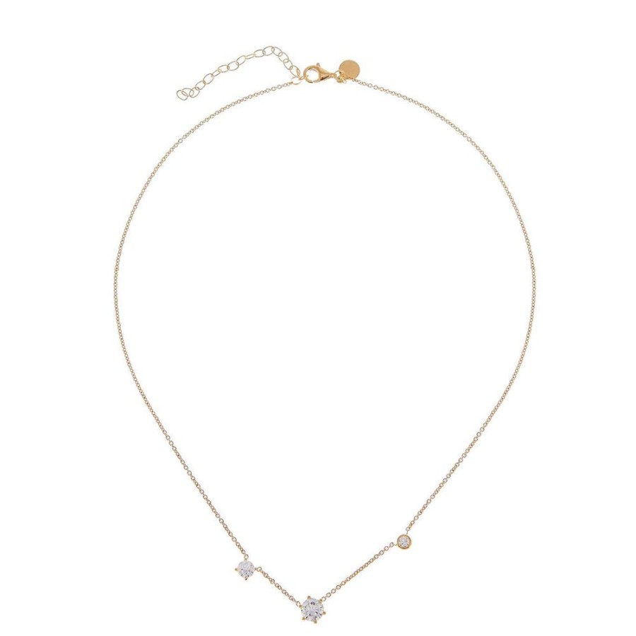 Halsband CU Jewellery | Cu Jewellery – Two Stone Halsband, Guld