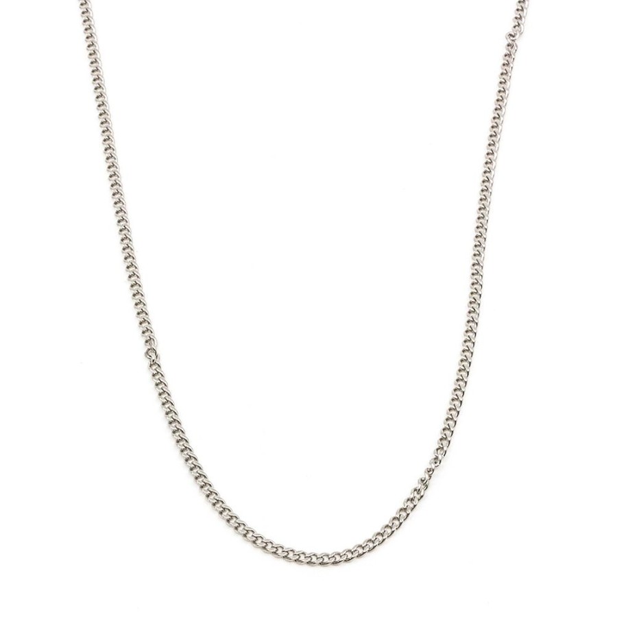 Halsband SEVEN EAST | Seven East – Mini Flat Chain Halsband, Silver