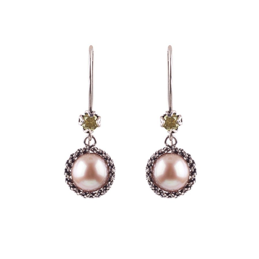 Orhangen Yvone Christa | Yvone Christa – Morning Dew Drop Orhangen, Cream Pearl/Citrin