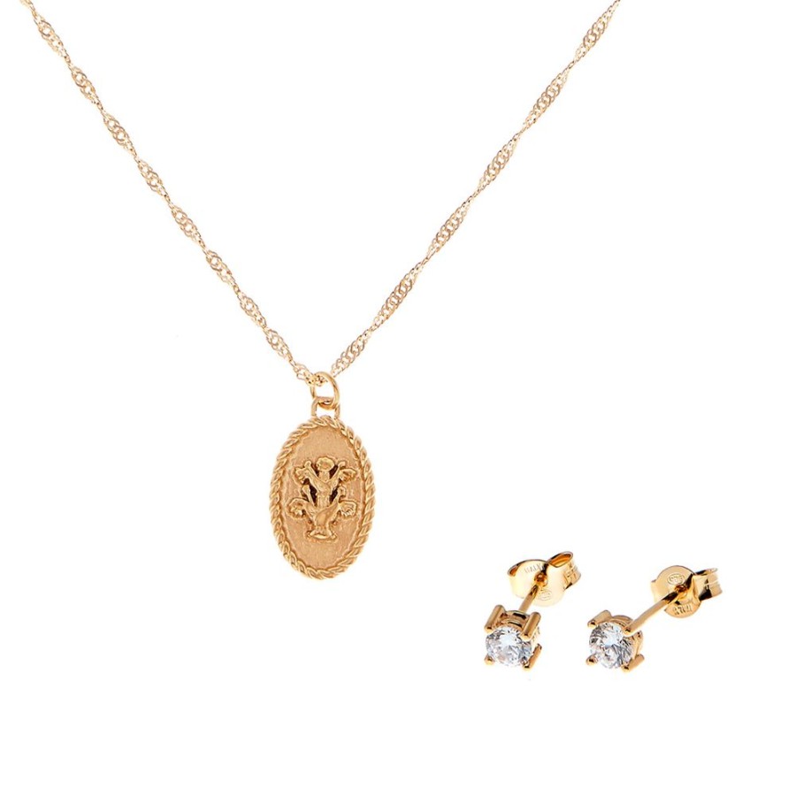 Orhangen CU Jewellery | Cu Jewellery – Two Flower Set, Guld