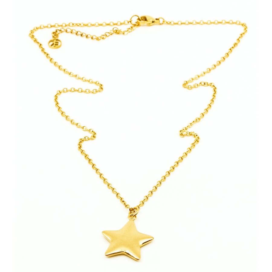 Halsband SEVEN EAST | Seven East – Brushed Star Halsband, Guld