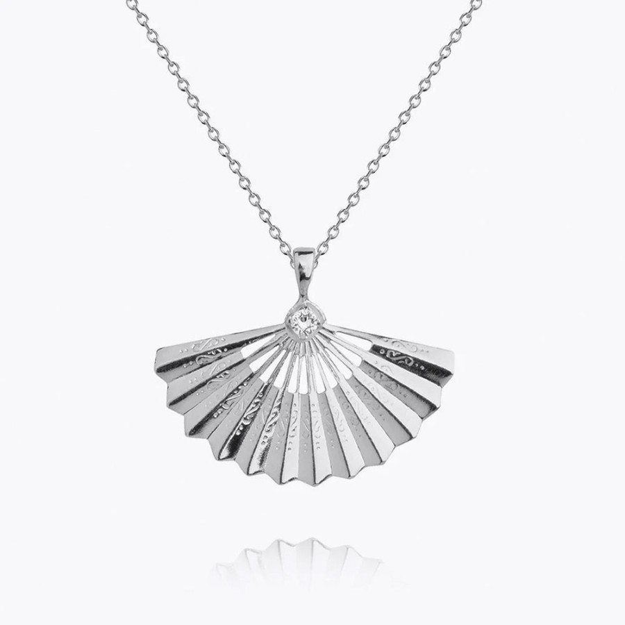 Halsband Caroline Svedbom | Caroline Svedbom – Sunfeather Halsband, Rhodium/Kristall