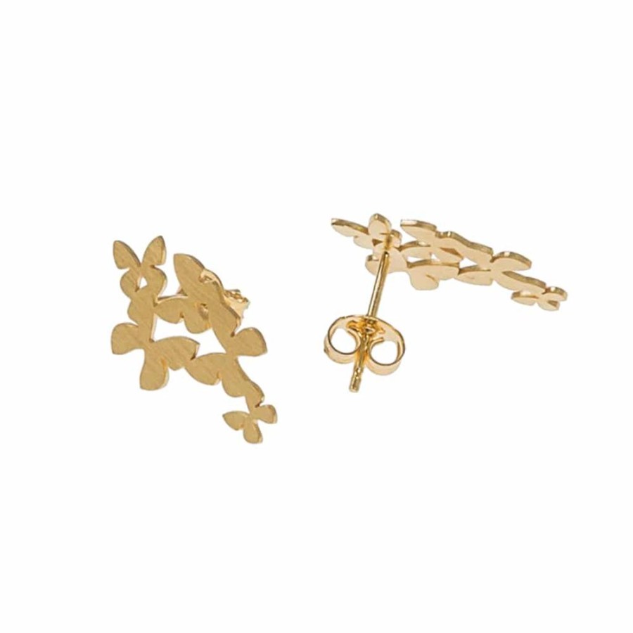 Orhangen CU Jewellery | Cu Jewellery – Butterfly Flock Orhangen, Guld