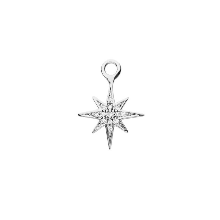 Orhangen CU Jewellery | Cu Jewellery – Letters One Star Berlock For Hoops, Silver