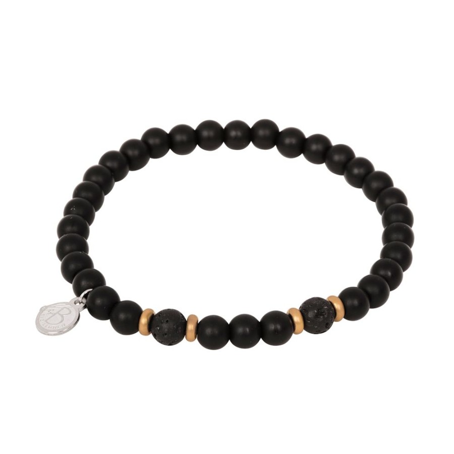 Herrsmycken By Billgren Teen Collection | By Billgren – Beadsarmband Onyx/Lava/Guld