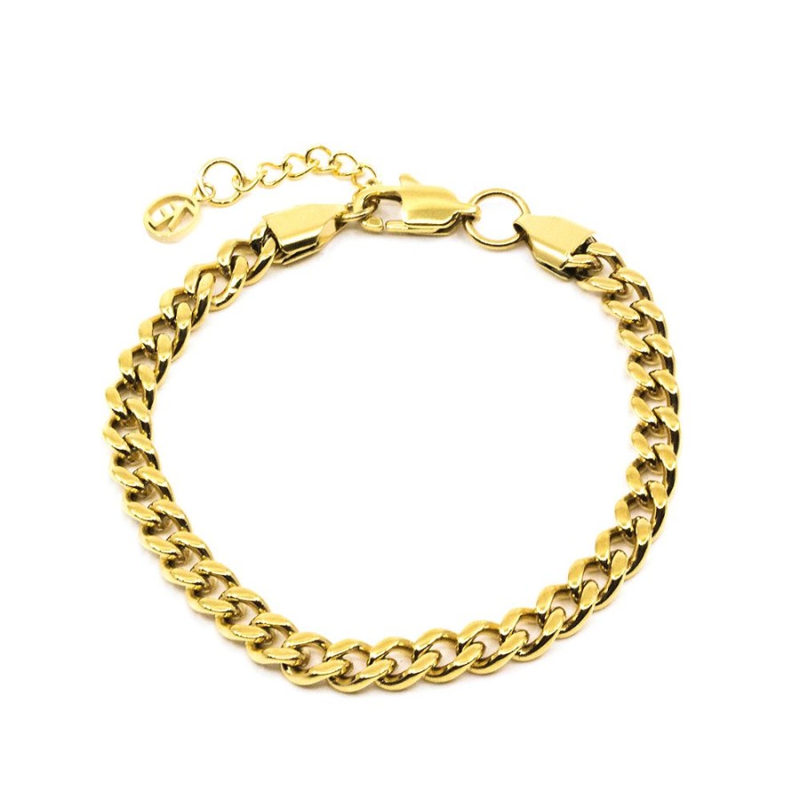 Armband SEVEN EAST | Seven/East – Flat Chain Armband, Guld