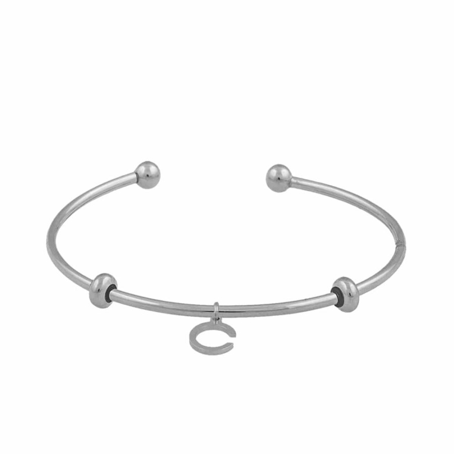 Armband CU Jewellery | Cu Jewellery – Letters Bangle Armband, Silver