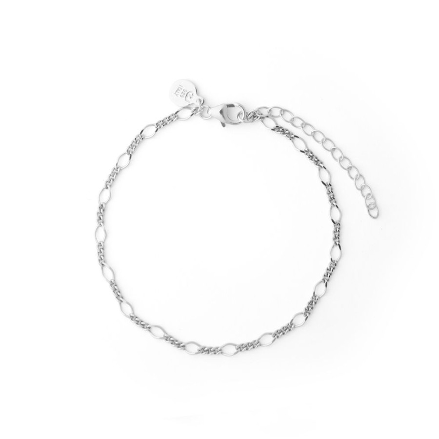 Armband CU Jewellery | Cu Jewellery – Letters Figaro Brace Silver