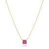 Halsband SIF JAKOBS | Ellera Quadrato Halsband | Guld | Rosa Zirkoner