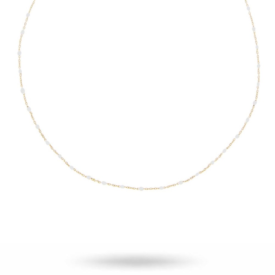 Halsband CU Jewellery | Cu Jewellery – Beaded Halsband, Guld/Vitt