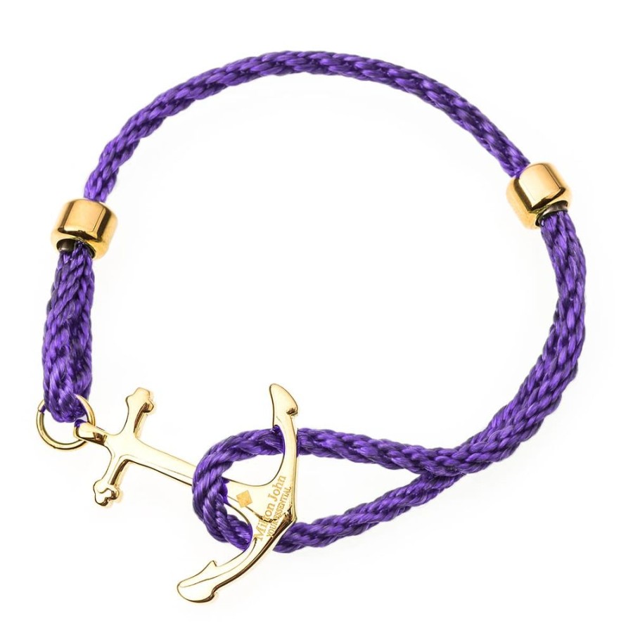 Herrsmycken Milton John Smycken | Purple Heaven Anchor, Armband