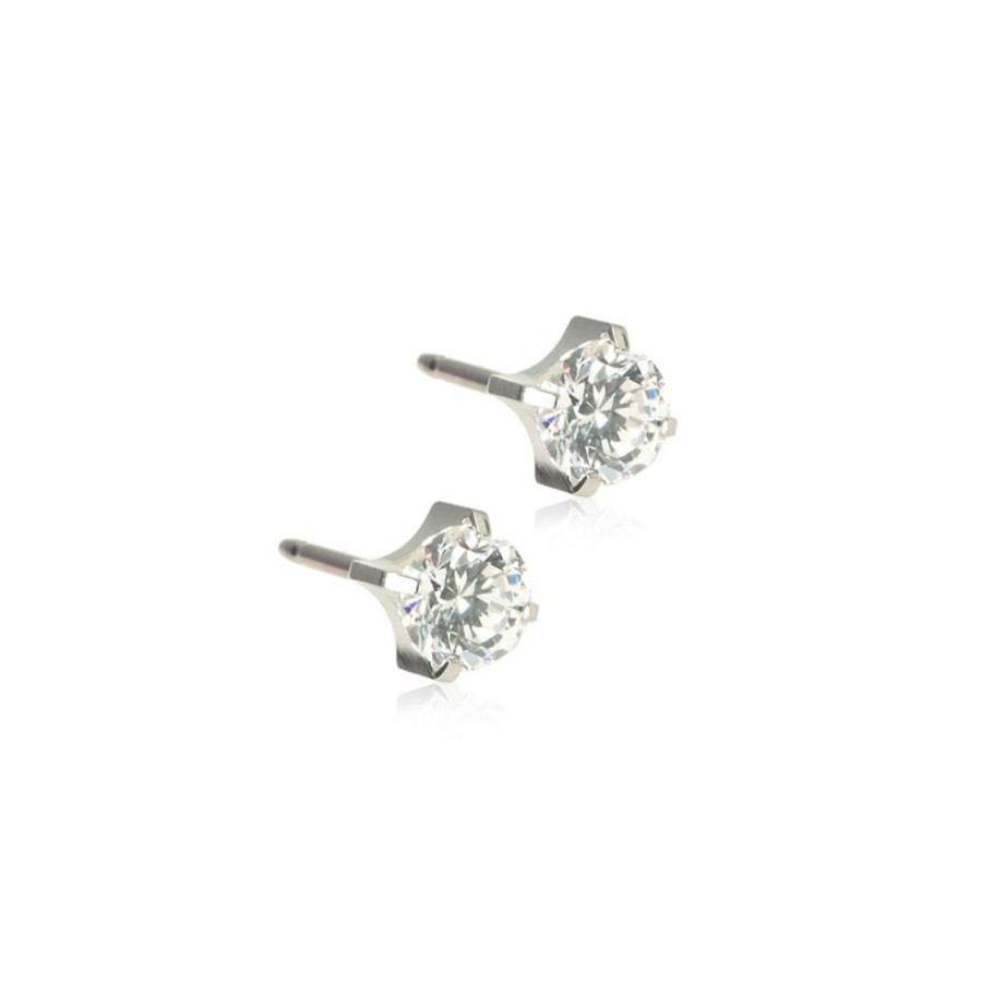 Orhangen Blomdahl Medical | Blomdahl – St Tiffany 5 Mm, Cz White Orhangen, Silver