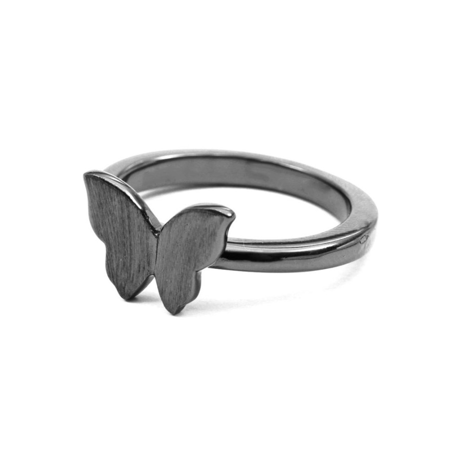 Ringar CU Jewellery | Cu Jewellery – Butterfly Ring, Svart