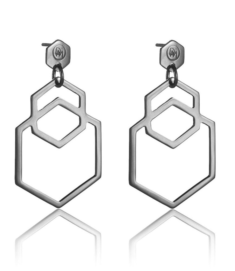 Festsmycken David & Martin | David & Martin – Geometric Cell Orhangen, Silver