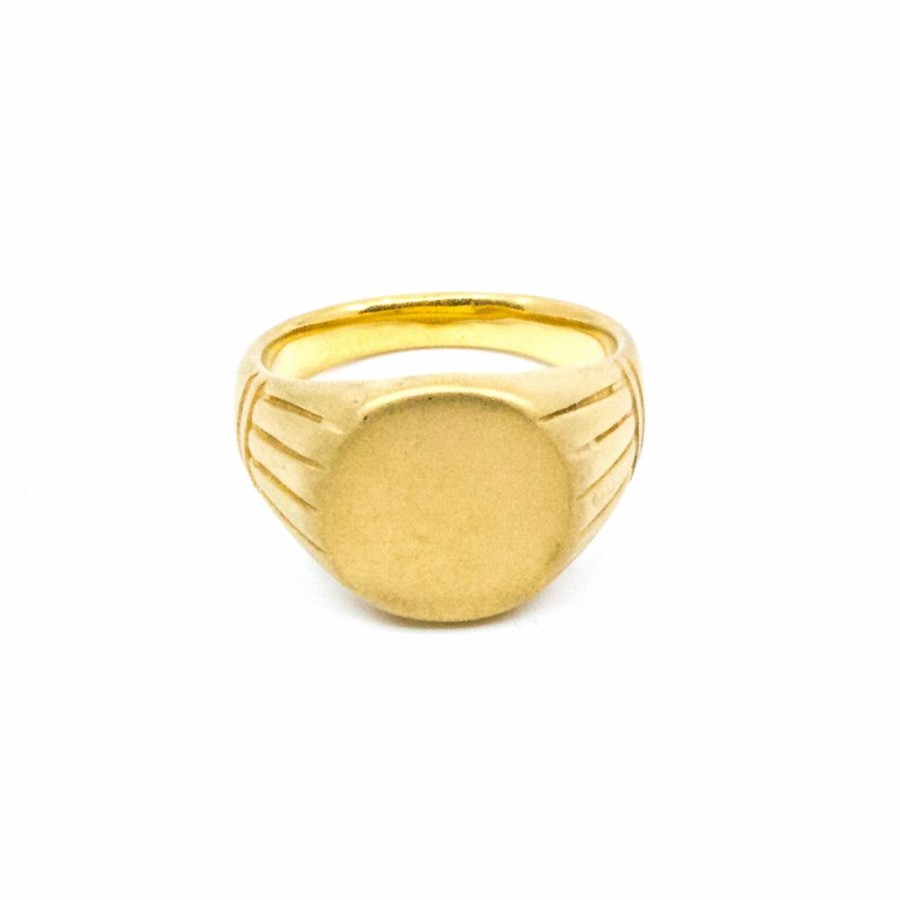 Festsmycken 7EAST MAN | Seven/East – Brushed Gold Klackring, Guld