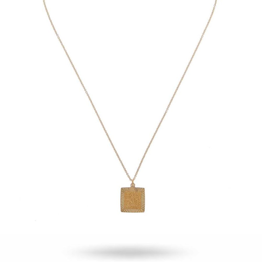 Halsband CU Jewellery | Cu Jewellery – Two Square Pendant Halsband, Guld