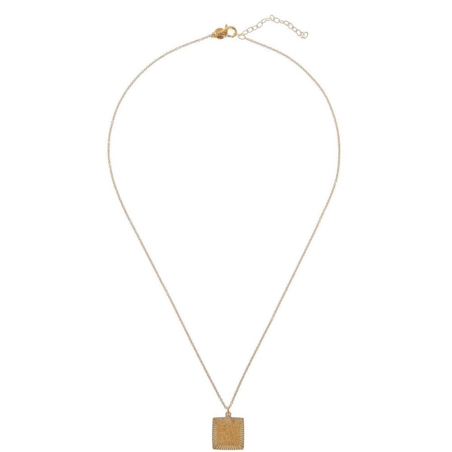 Halsband CU Jewellery | Cu Jewellery – Two Square Pendant Halsband, Guld