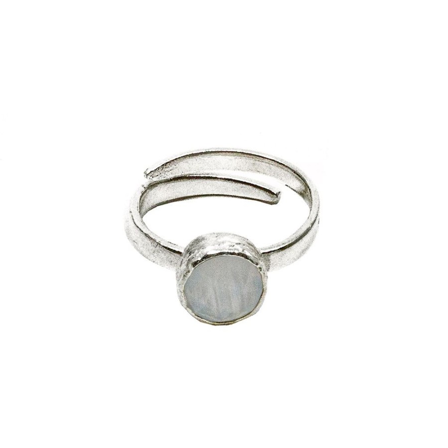 Ringar SEVEN EAST | Seven/East – Tau Ring, Silver/Opal