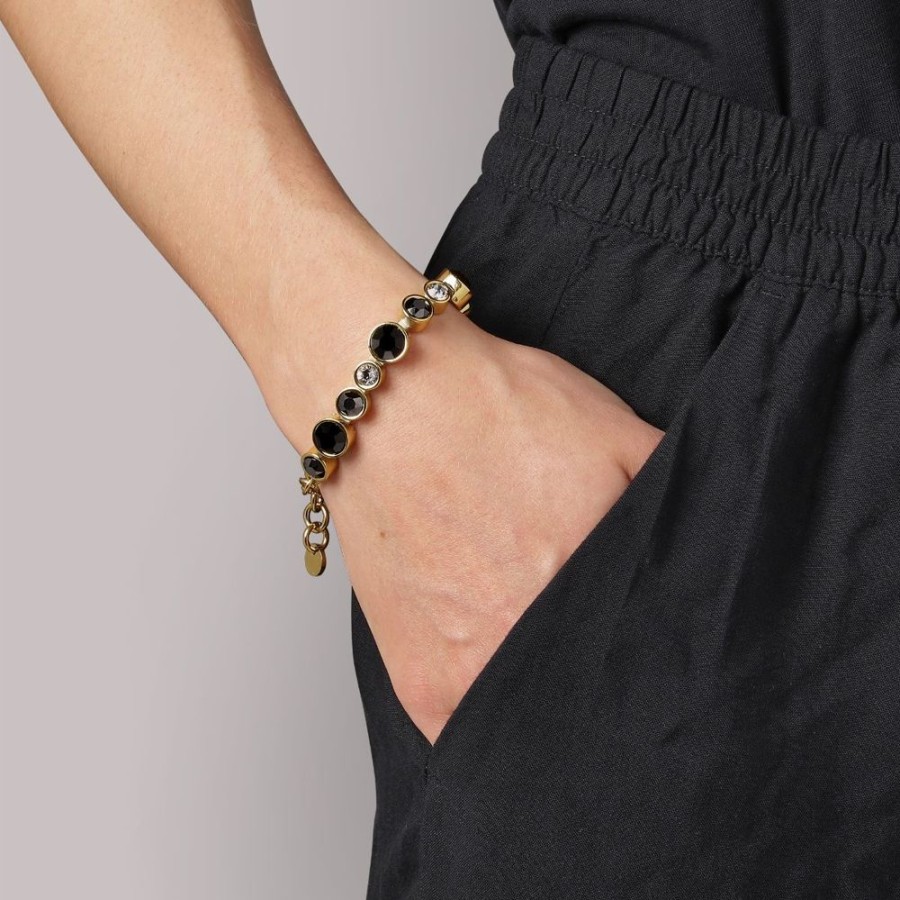 Armband Dyrberg Kern | Calice Sg Black | Golden Armband | Guld