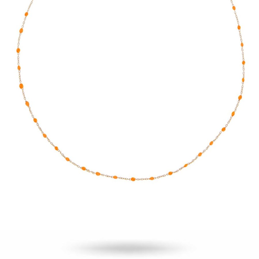 Halsband CU Jewellery | Cu Jewellery – Beaded Halsband, Guld/Orange