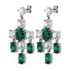 Orhangen Dyrberg Kern | Leonora Ss Emerald Green | Crystal Orhangen | Silver