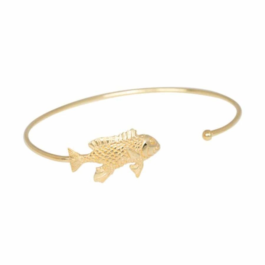 Armband Anna + Nina Smycken | Anna + Nina – Fish Cuff Armband, Guld