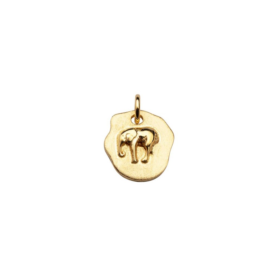 Halsband CU Jewellery | Cu Jewellery – Letters Elephant Berlock, Guld