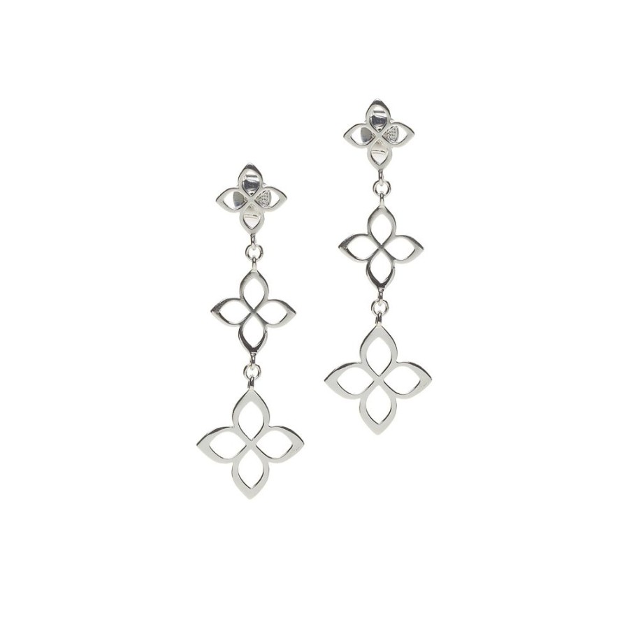 Orhangen Anna & Deià | Anna & Deia – Florence Triple Flower Orhangen, Silver