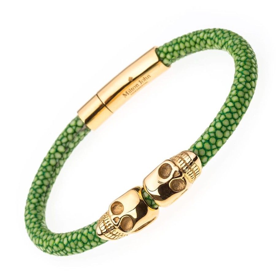 Herrsmycken Milton John Smycken | Green Skull Nature, Armband