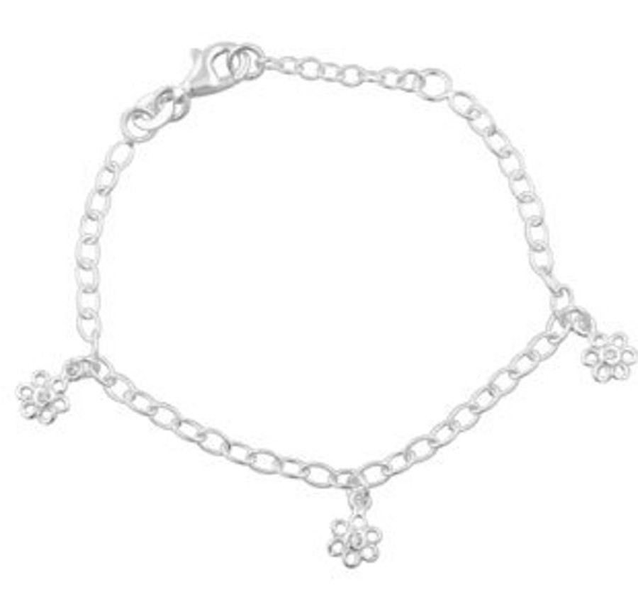 Armband Noa Kids | Noa Kids – Armband Med Blomberlocker, Rodierat Silver