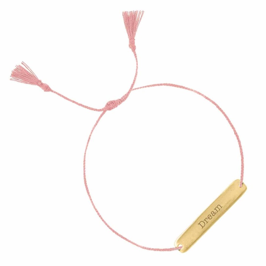 Armband Anna + Nina Smycken | Anna + Nina – Amy Thread Armband, Gammalrosa – Dream