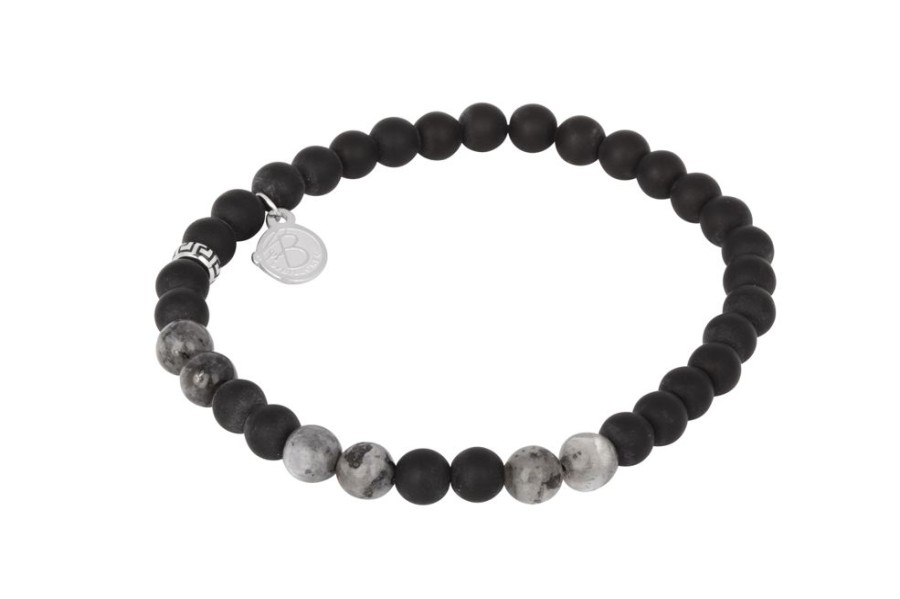 Herrsmycken By Billgren Teen Collection | By Billgren – Beadsarmband Onyx, Svart/Gratt