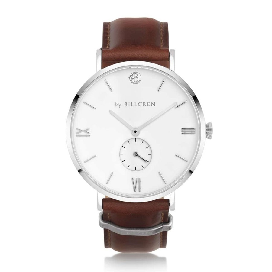 Herrsmycken By Billgren | By Billgren – Gustaf White/Brown Leather, Klocka