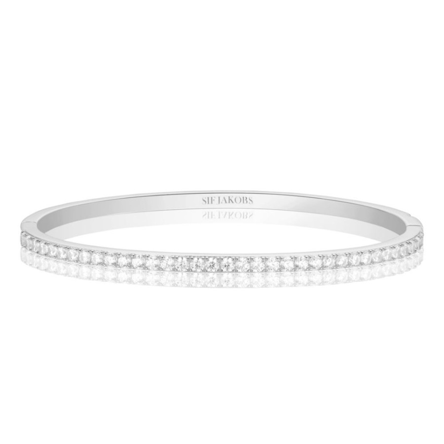 Armband SIF JAKOBS | Ellisse Bangle | Silver | Vita Zirkoner