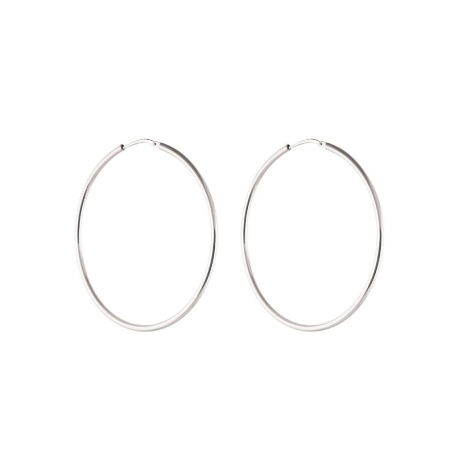 Orhangen CU Jewellery | Cu Jewellery – Letters Medium Hoop Orhangen, Silver