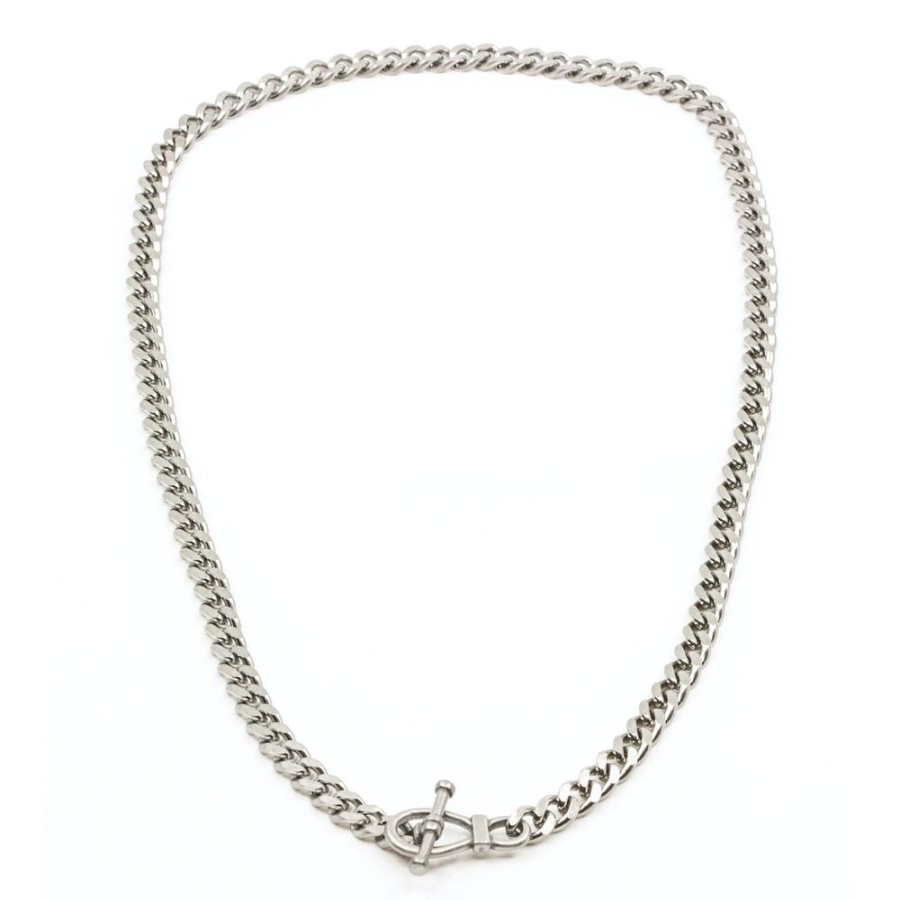 Halsband SEVEN EAST | Seven East – Big Flat Chain Halsband, Silver