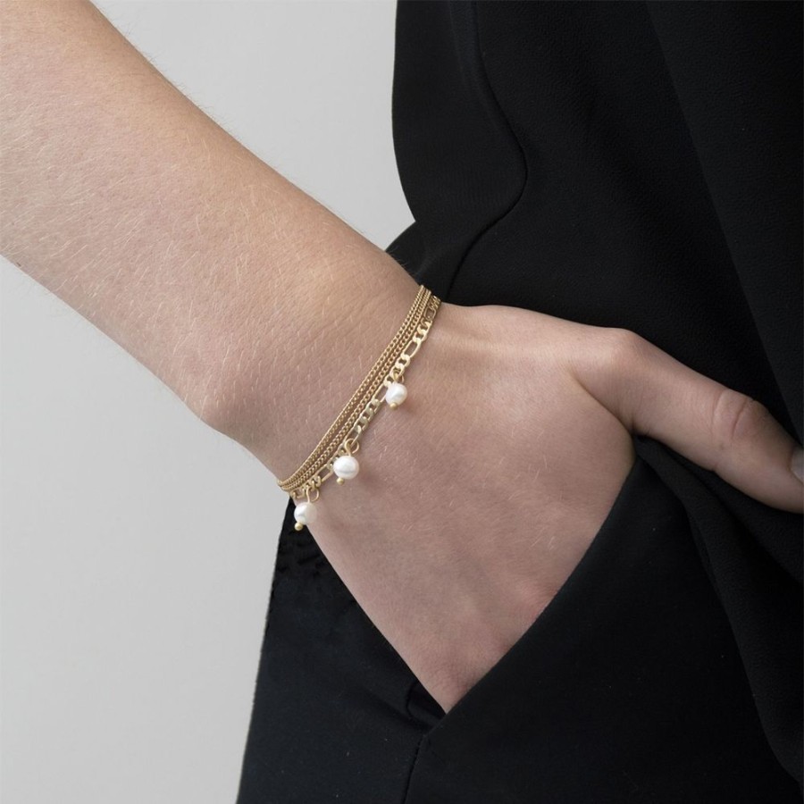 Armband Dansk Copenhagen | Dansk Copenhagen – Audrey Figaro Perle Armband, Guld