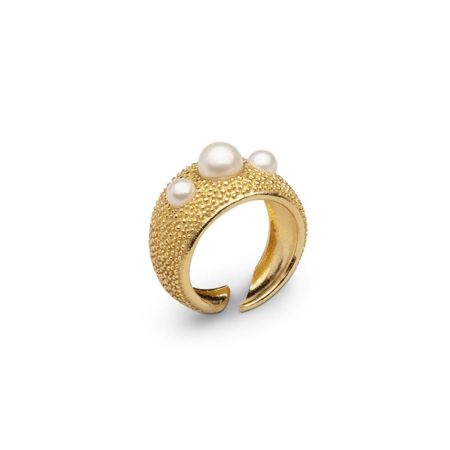 Ringar CU Jewellery | Cu Jewellery – Pearl Bubble Ring, Guld