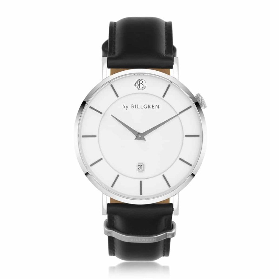 Herrsmycken By Billgren | By Billgren – Douglas White/Black Leather, Klocka