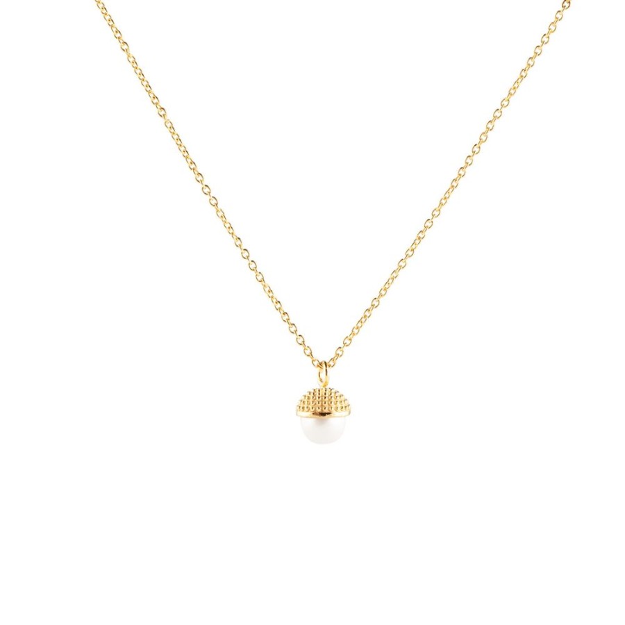 Halsband CU Jewellery | Cu Jewellery – Pearl Bubble Kort Halsband 40-45 Guld