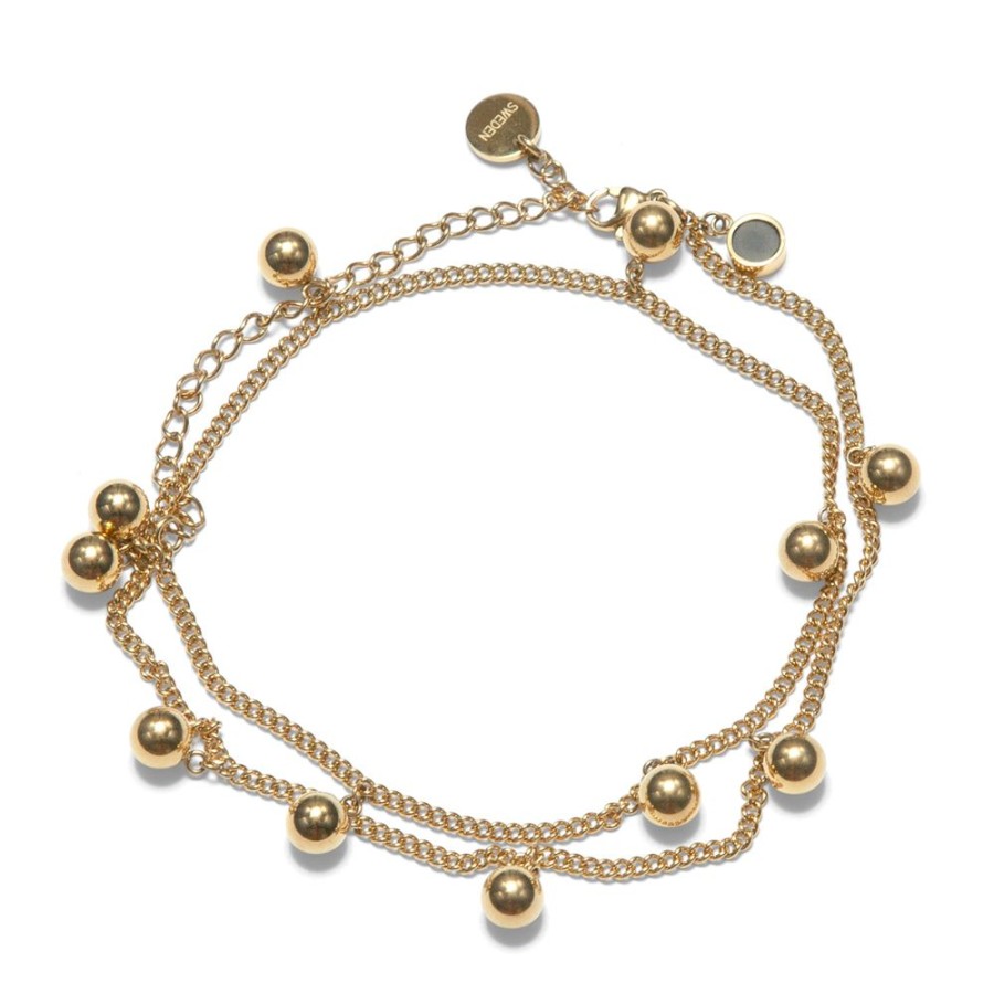 Halsband Sägen Smycken | Sagen – Solar Golden Charm Halsband/Fotlank, Guld