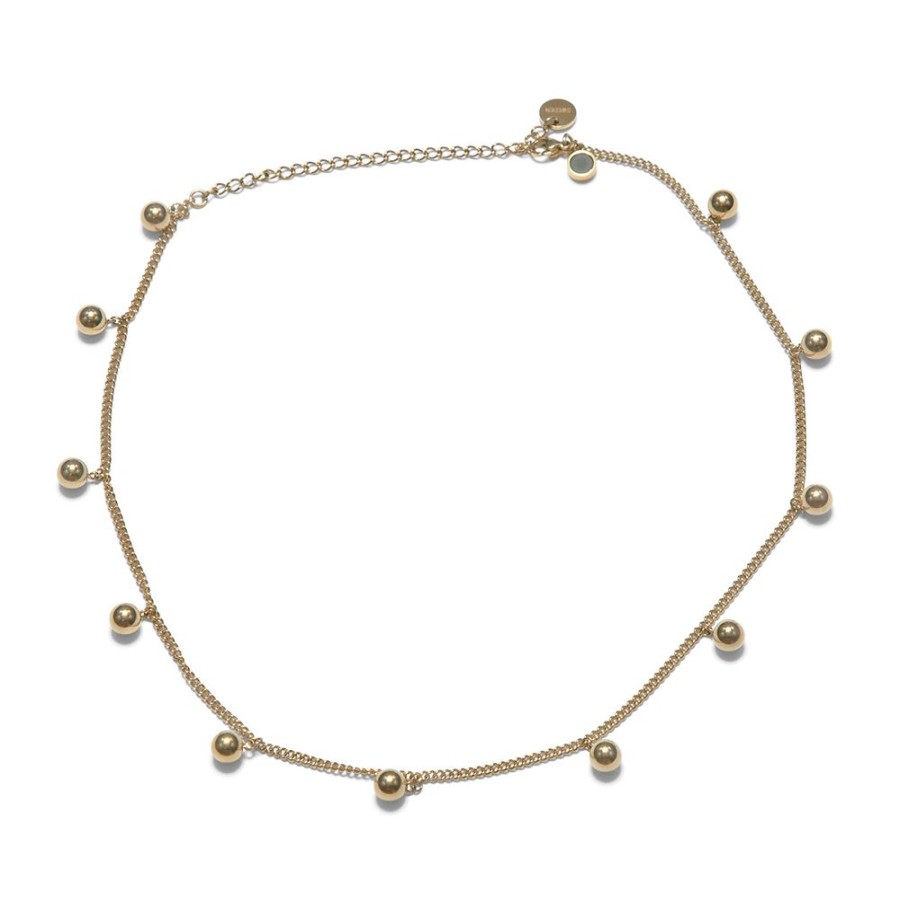 Halsband Sägen Smycken | Sagen – Solar Golden Charm Halsband/Fotlank, Guld